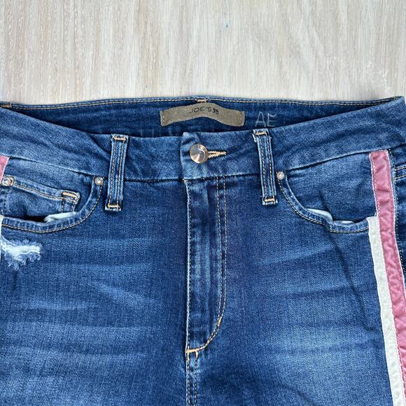 Joe's Jeans Honey High Rise Curvy Skinny Ankle Side Stripe Raina Distressed 29 - Picture 6 of 15